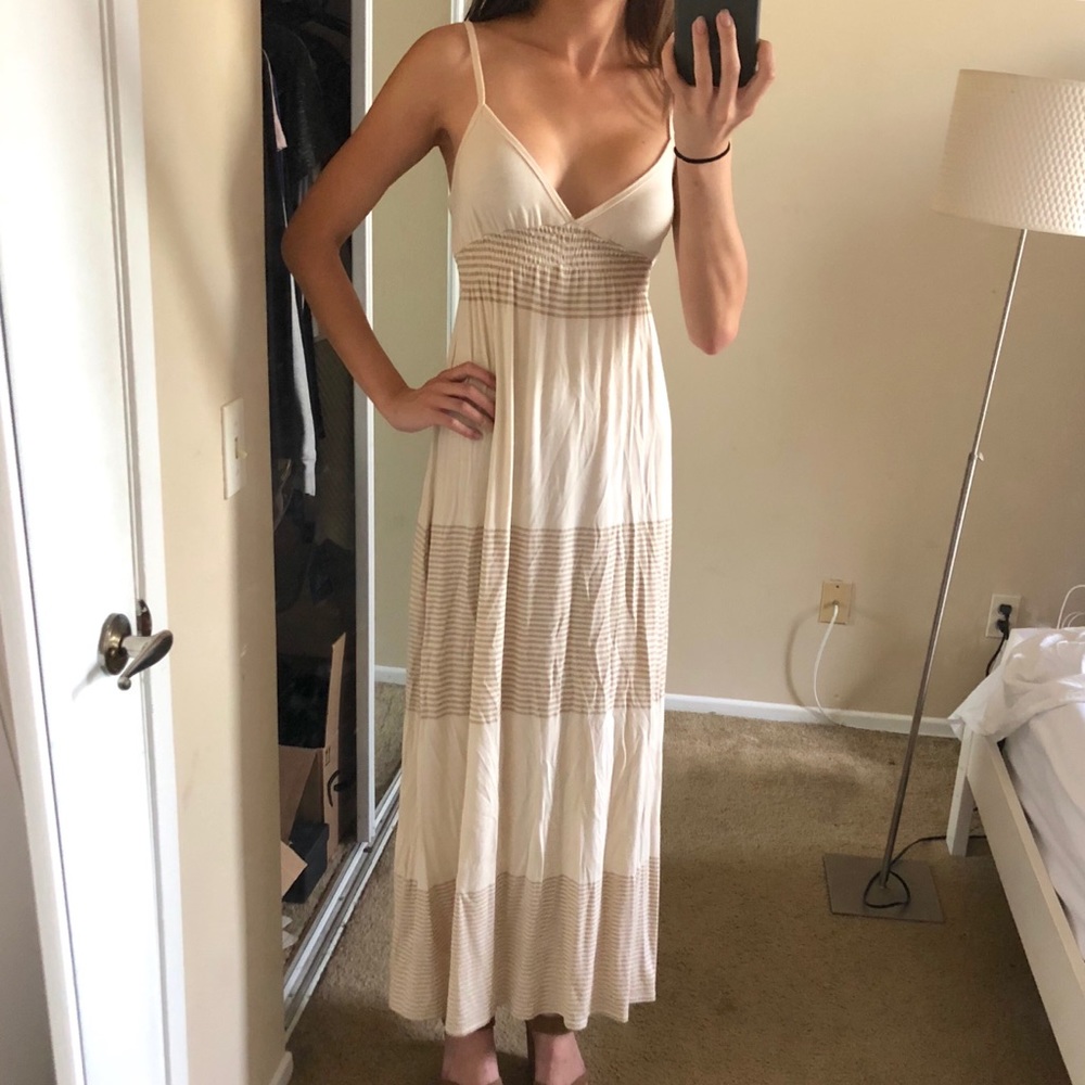 Rachel Pally cream ecru smocked camisole dress